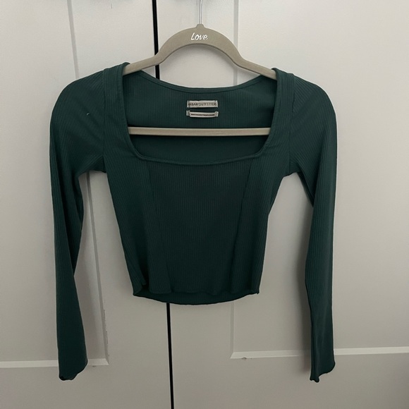 Urban Outfitters Teal Square Neck Cropped Top - Picture 1 of 3